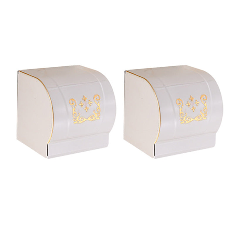 Vintage Bathroom Accessory Set Aluminum Paper Holder in White