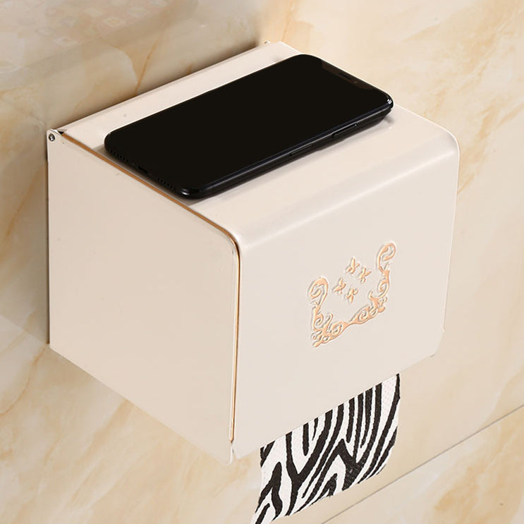 Vintage Bathroom Accessory Set Aluminum Paper Holder in White