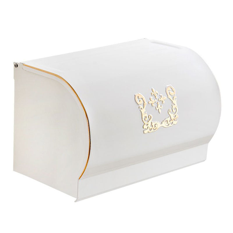 Vintage Bathroom Accessory Set Aluminum Paper Holder in White