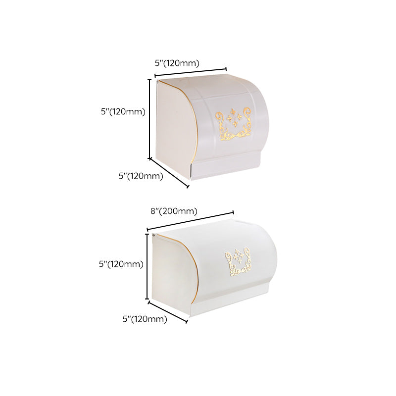 Vintage Bathroom Accessory Set Aluminum Paper Holder in White