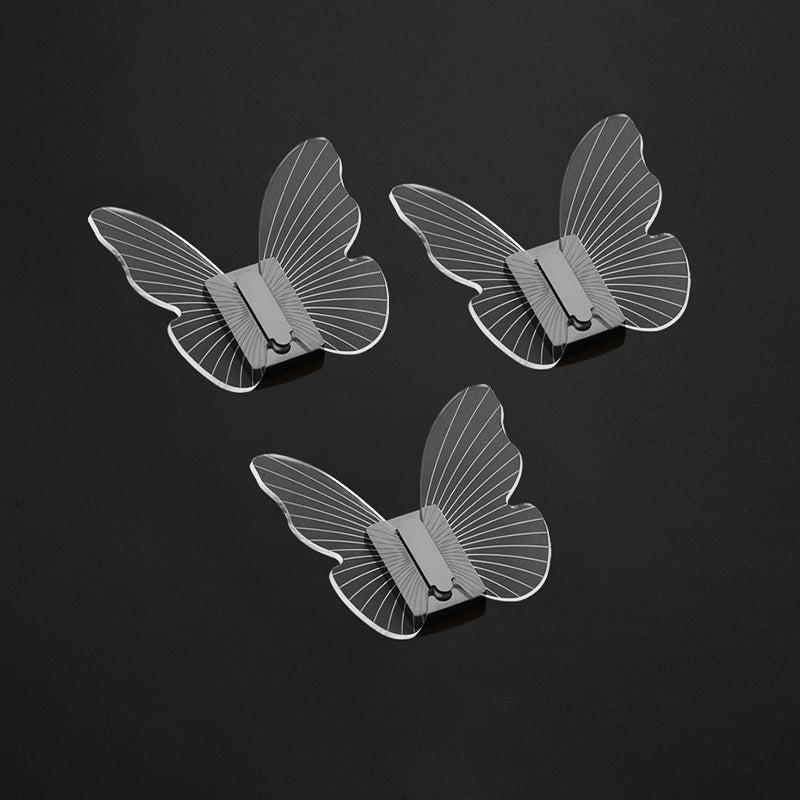 Modern Brass Bathroom Accessory Set Acrylic Butterfly Themed Robe Hooks