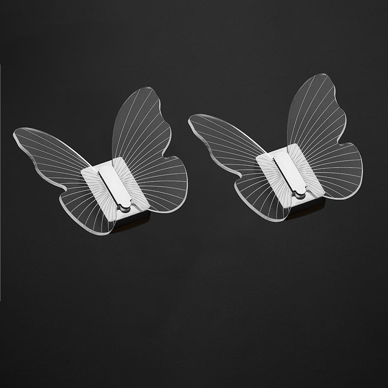 Modern Brass Bathroom Accessory Set Acrylic Butterfly Themed Robe Hooks