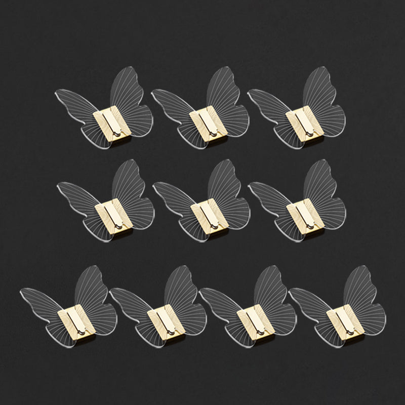 Modern Brass Bathroom Accessory Set Acrylic Butterfly Themed Robe Hooks