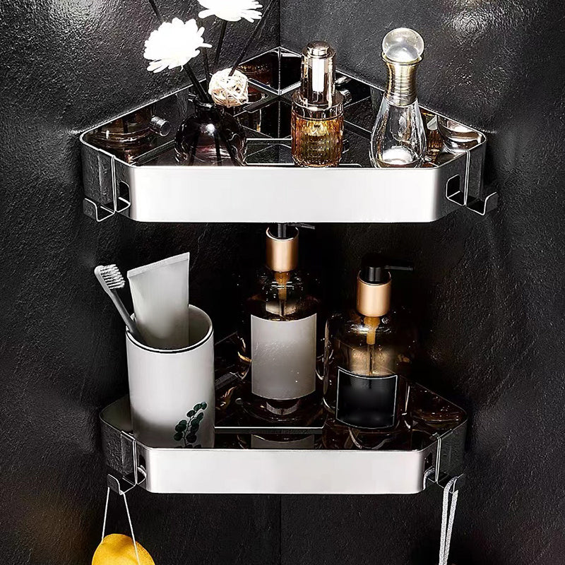 2-Piece Stainless Steel Bathroom Accessory Set 11.8" W Triangle Bath Shelf