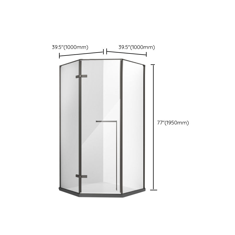 Left Hinged Framed Tempered Shower Enclosure with Fixed Panel