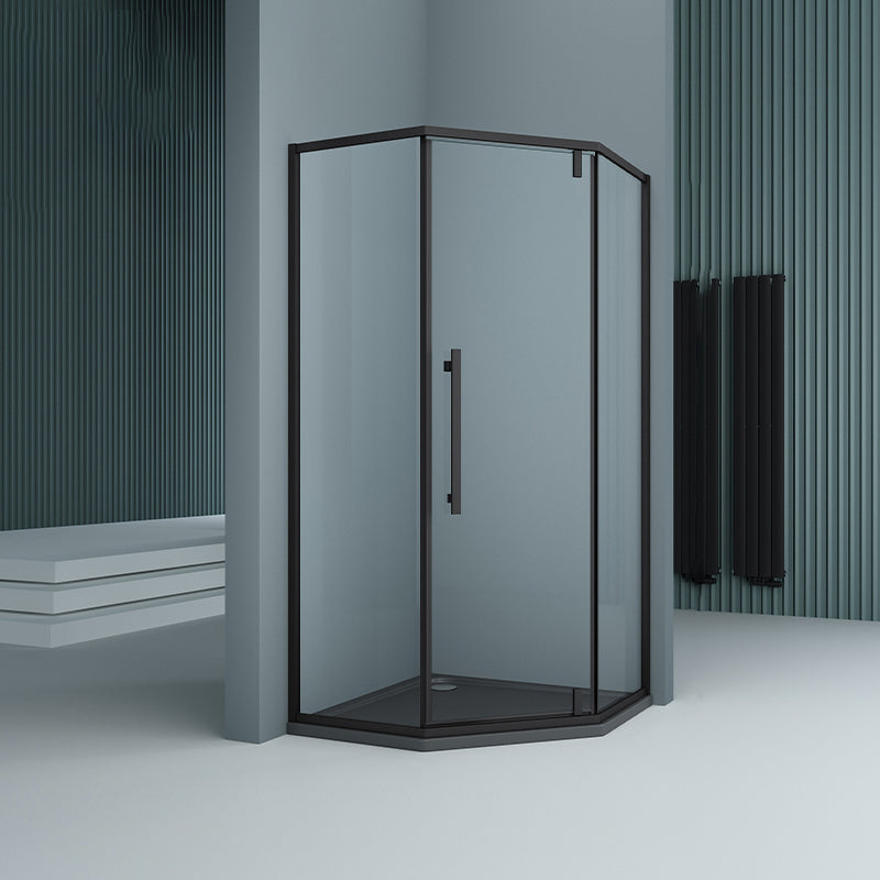 304 Stainless Steel Frame Shower Enclosure Neo-Angle Tempered Glass Shower Stall