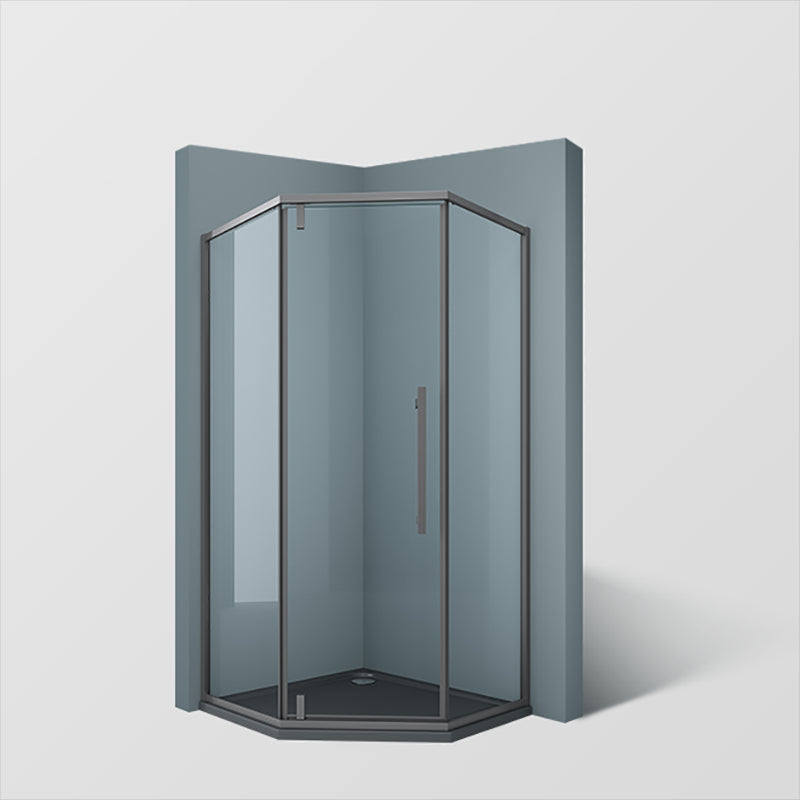 304 Stainless Steel Frame Shower Enclosure Neo-Angle Tempered Glass Shower Stall