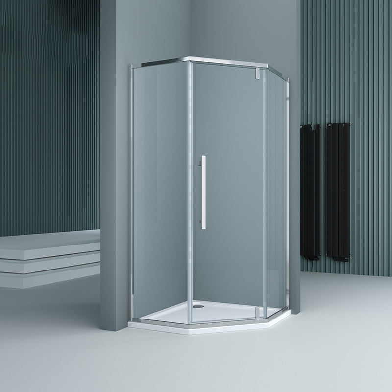 304 Stainless Steel Frame Shower Enclosure Neo-Angle Tempered Glass Shower Stall