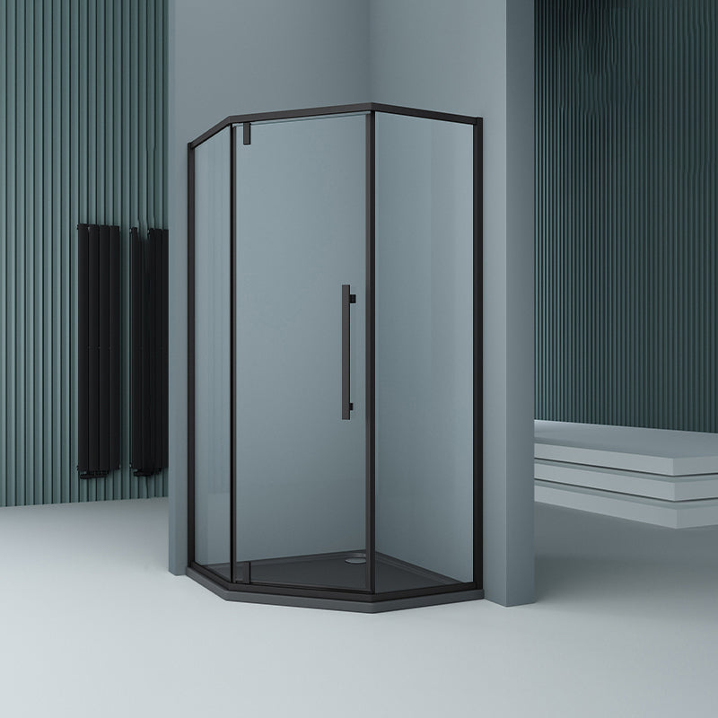 304 Stainless Steel Frame Shower Enclosure Neo-Angle Tempered Glass Shower Stall