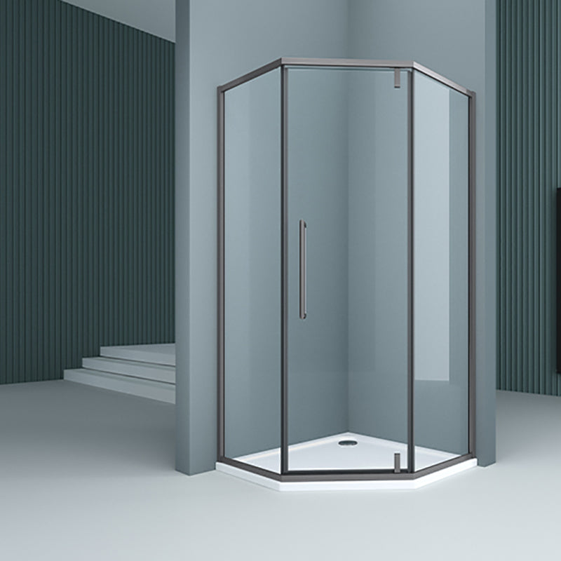 304 Stainless Steel Frame Shower Enclosure Neo-Angle Tempered Glass Shower Stall