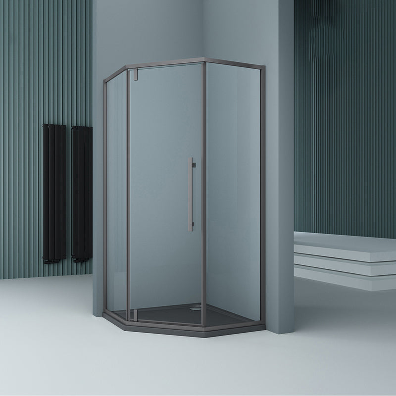 304 Stainless Steel Frame Shower Enclosure Neo-Angle Tempered Glass Shower Stall