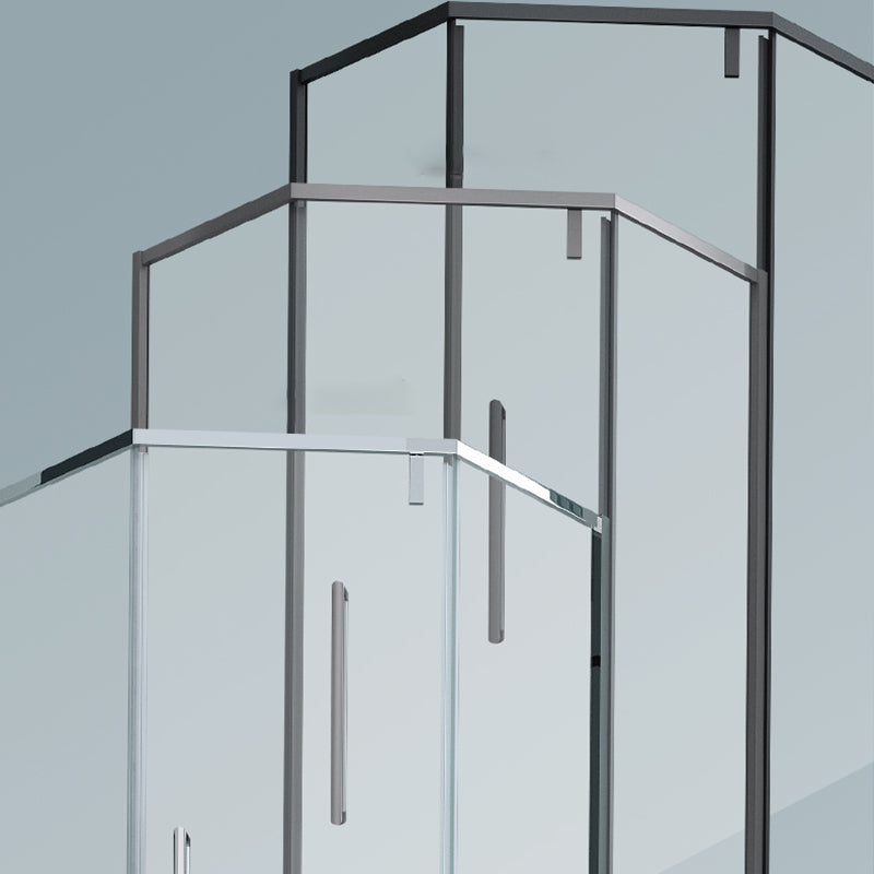 304 Stainless Steel Frame Shower Enclosure Neo-Angle Tempered Glass Shower Stall