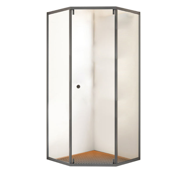 Neo-Angle Transparent Tempered Shower Enclosure Stainless Steel Frame Shower Stall