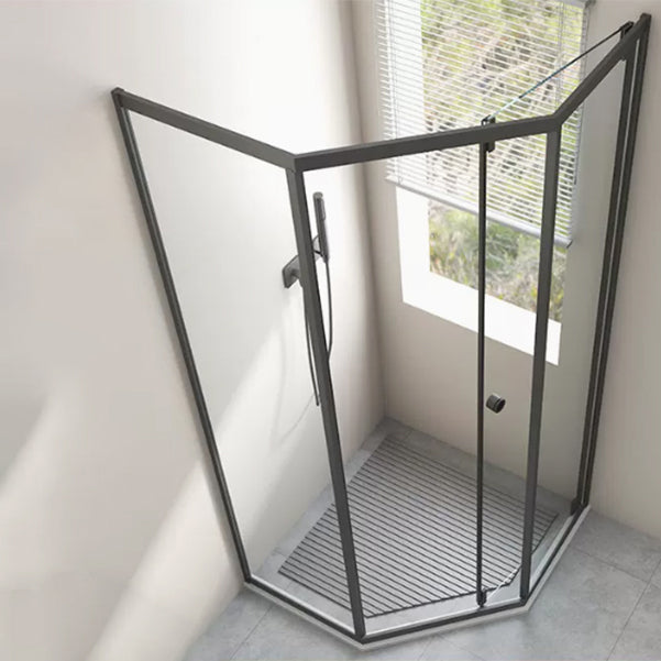 Neo-Angle Transparent Tempered Shower Enclosure Stainless Steel Frame Shower Stall