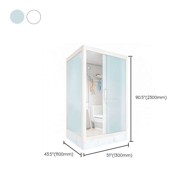 Home Shower Stall Rectangle Shower Stall with Faucet and Rain Shower