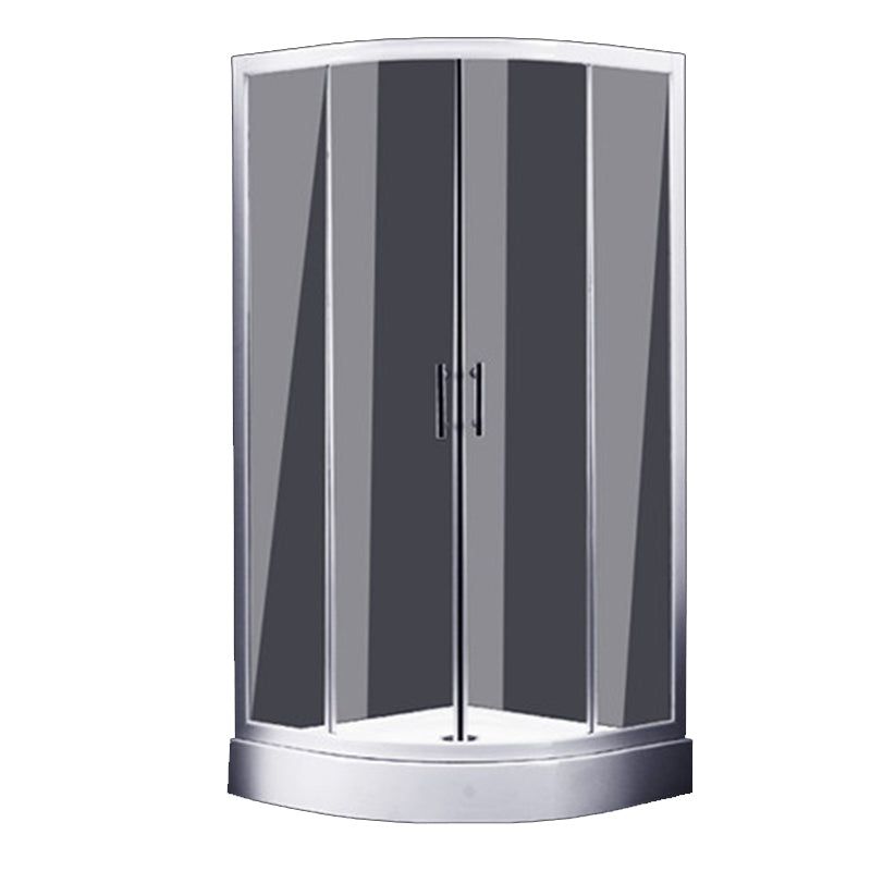 Round Shower Kit Tempered Glass Shower Enclosure with Door Handle