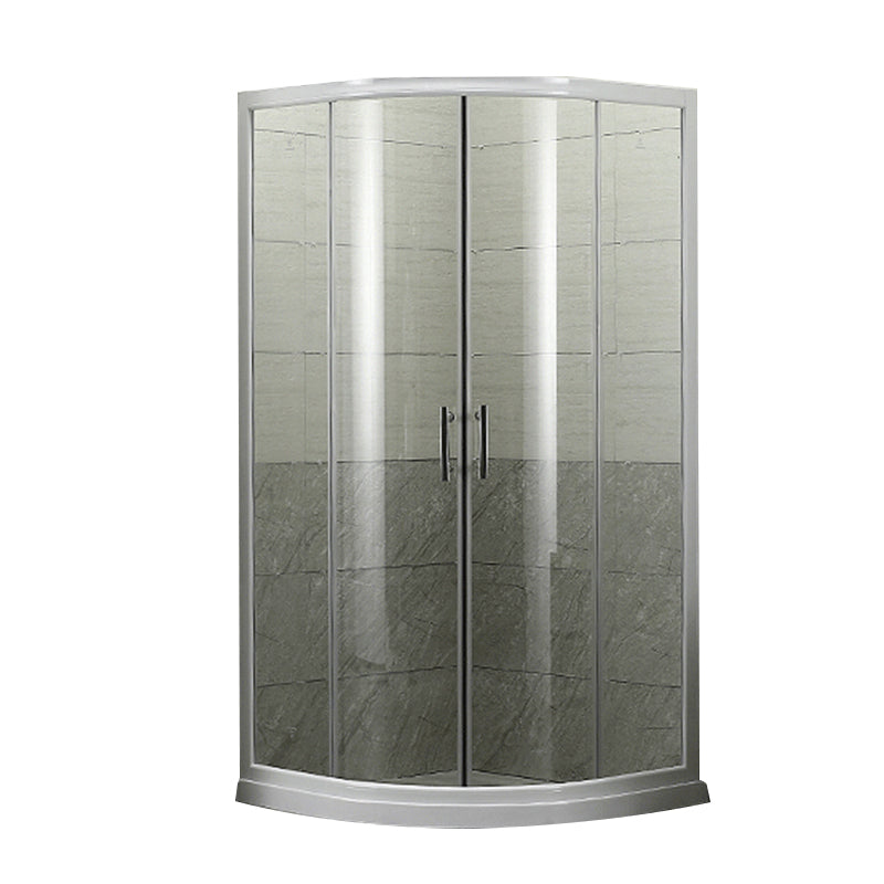 Round Shower Kit Tempered Glass Shower Enclosure with Door Handle