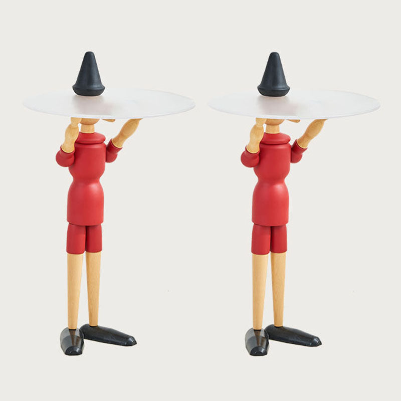 Solid Wood Accent Side Table Table Abstract Side End Snack Table