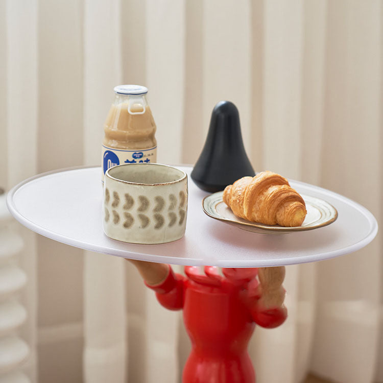 Solid Wood Accent Side Table Table Abstract Side End Snack Table