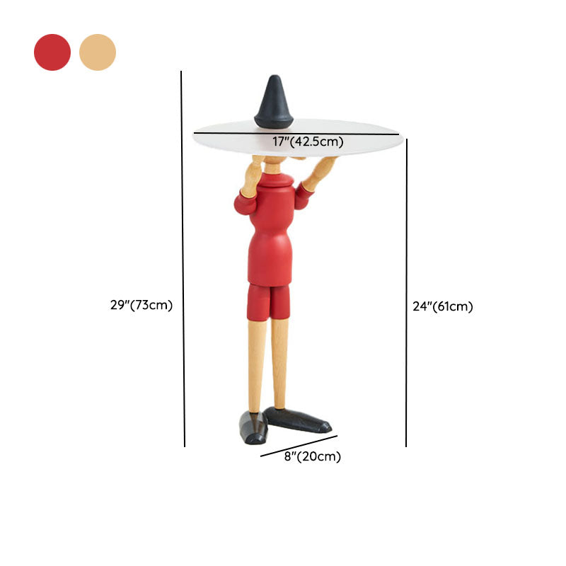 Solid Wood Accent Side Table Table Abstract Side End Snack Table