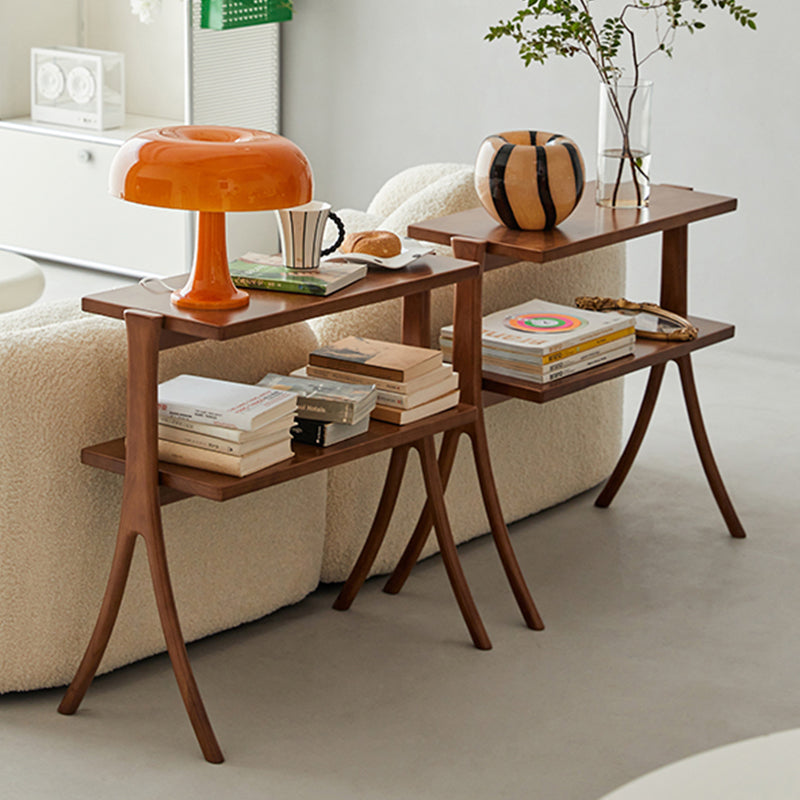 13" Wide Contemporary Corner Table Rectangular Accent Side Table with Storage