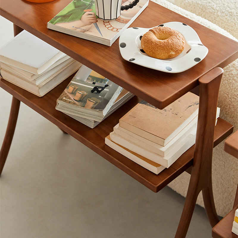 13" Wide Contemporary Corner Table Rectangular Accent Side Table with Storage