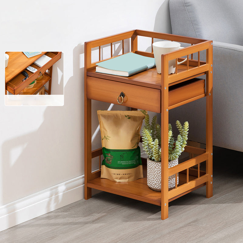 11" Wide Contemporary Corner Table Rectangular Accent Side Table with Storage