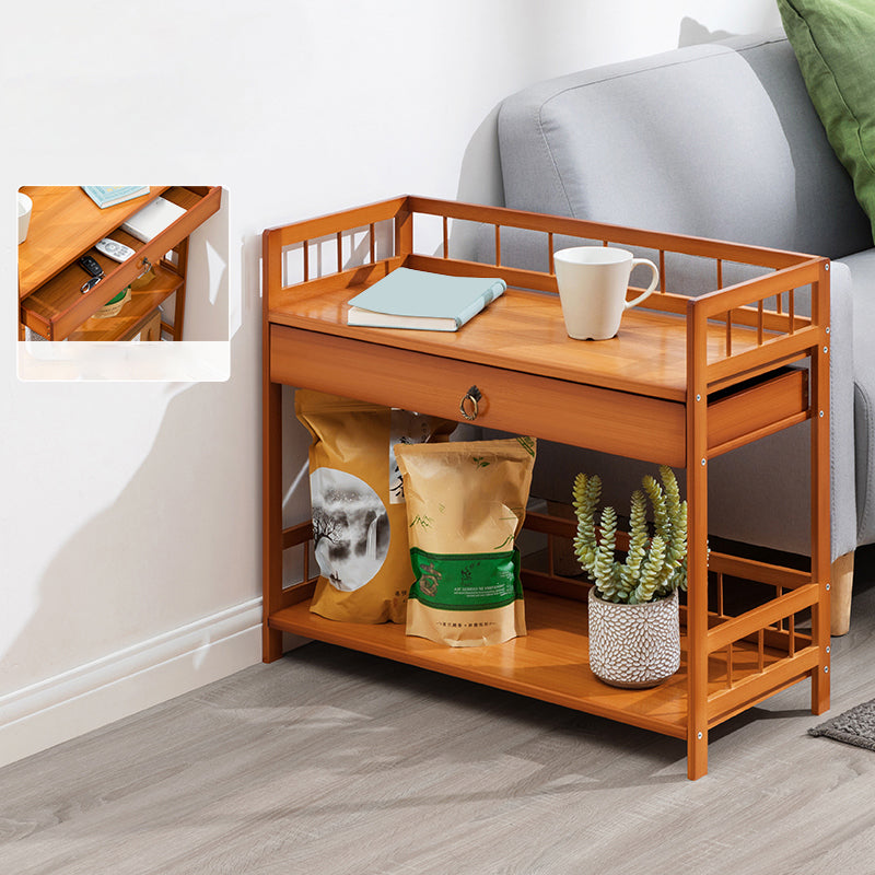 11" Wide Contemporary Corner Table Rectangular Accent Side Table with Storage