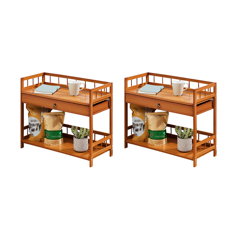 11" Wide Contemporary Corner Table Rectangular Accent Side Table with Storage