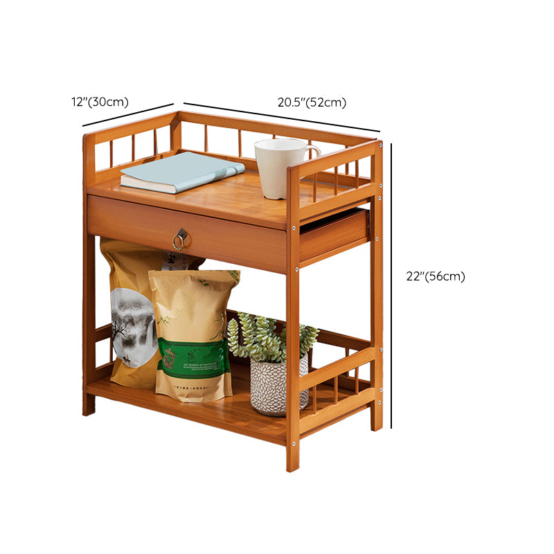 11" Wide Contemporary Corner Table Rectangular Accent Side Table with Storage