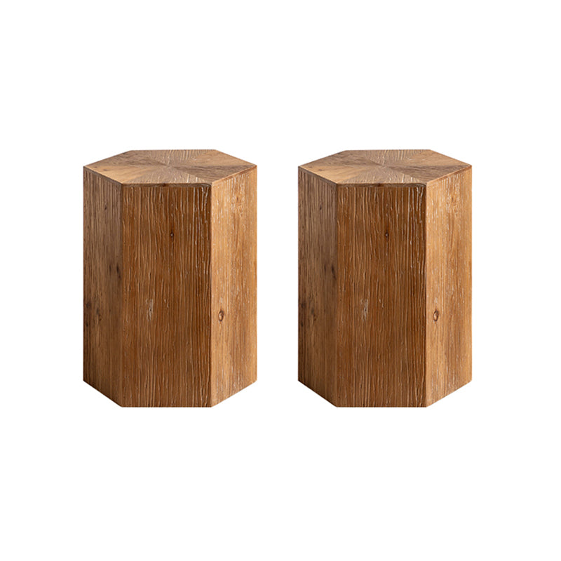 Rustic Corner Table Solid Wood Brown Accent Side Table for Living Room