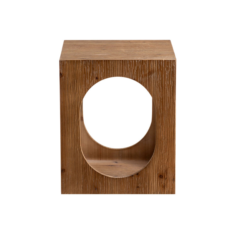Rustic Corner Table Solid Wood Brown Accent Side Table for Living Room