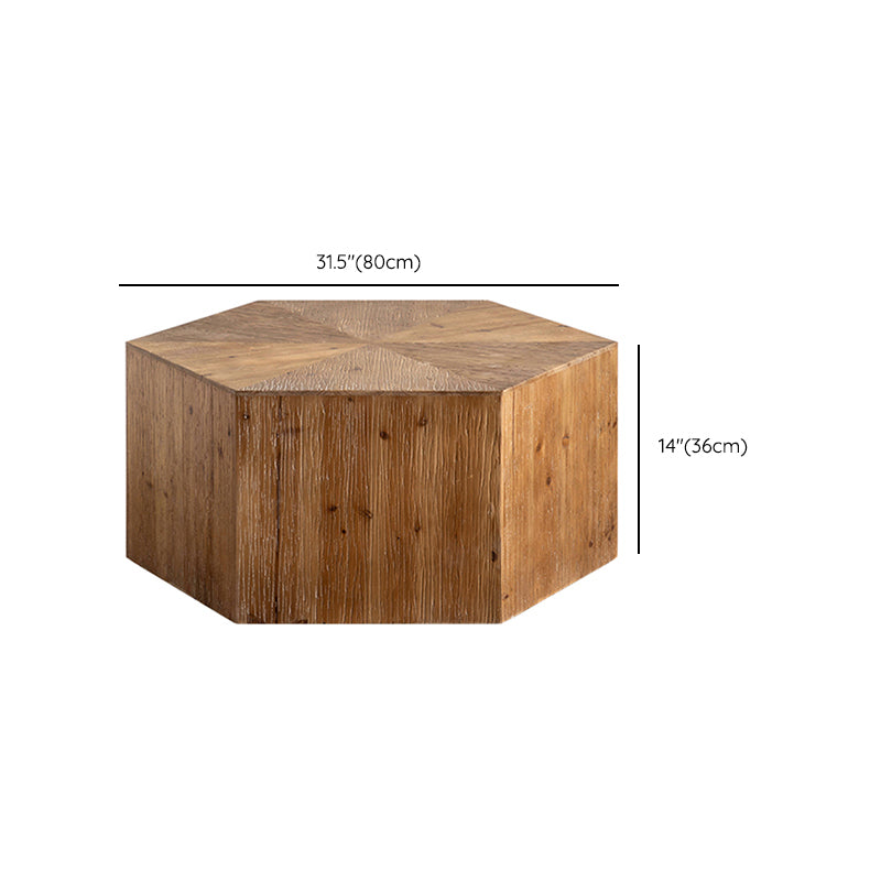 Rustic Corner Table Solid Wood Brown Accent Side Table for Living Room