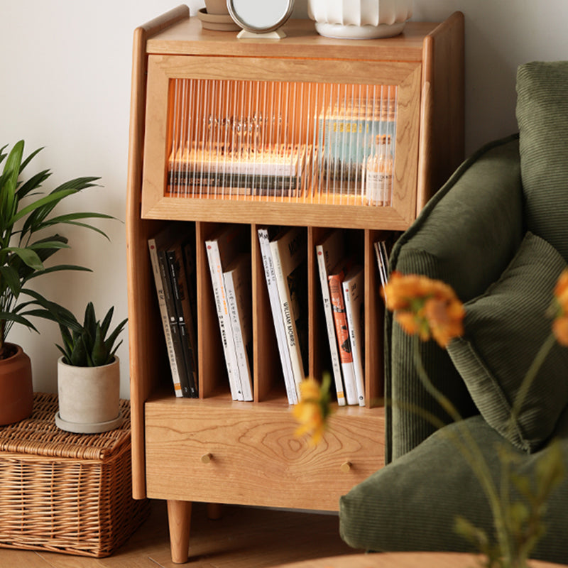 12" Wide Contemporary Corner Table Solid Wood 4 Legs Side Table