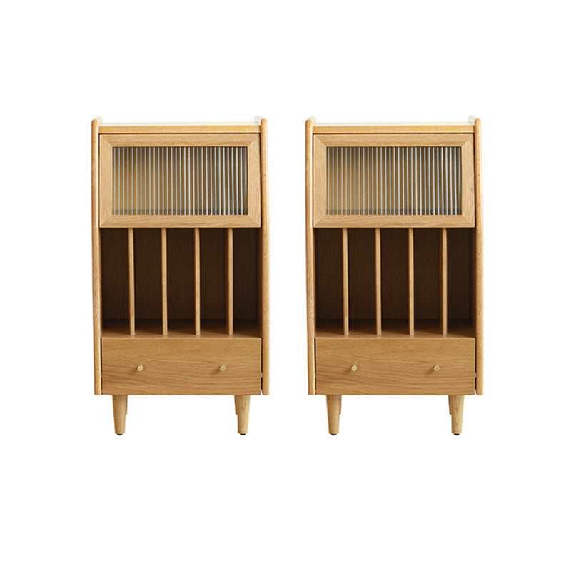 12" Wide Contemporary Corner Table Solid Wood 4 Legs Side Table