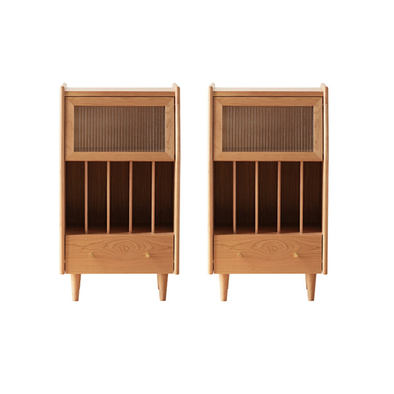 12" Wide Contemporary Corner Table Solid Wood 4 Legs Side Table