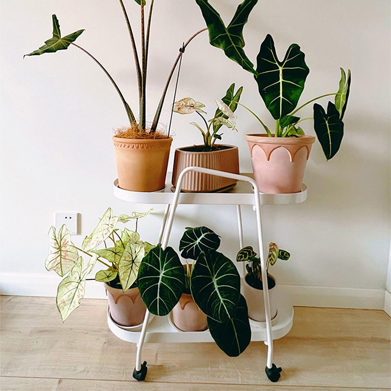 11" Wide Contemporary Corner Table Metal Double Tier End Table