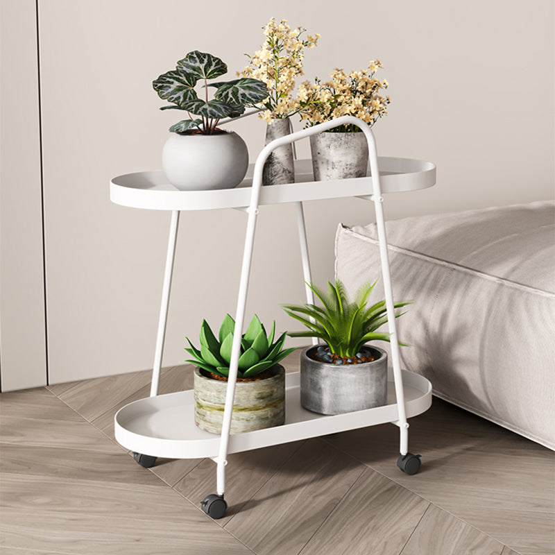 11" Wide Contemporary Corner Table Metal Double Tier End Table