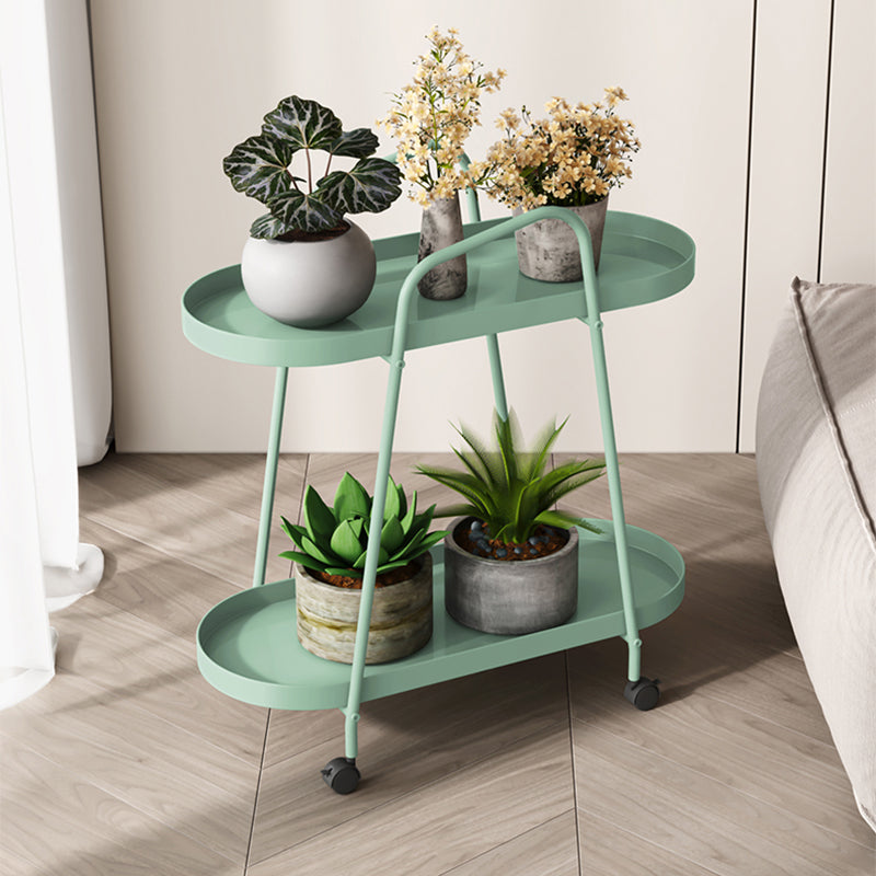 11" Wide Contemporary Corner Table Metal Double Tier End Table