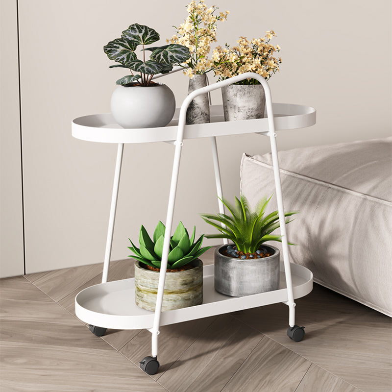 11" Wide Contemporary Corner Table Metal Double Tier End Table