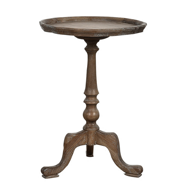 14" Wide Rustic Corner Table Solid Wood Round Side End Table