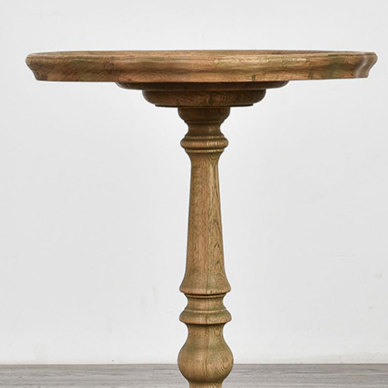 14" Wide Rustic Corner Table Solid Wood Round Side End Table