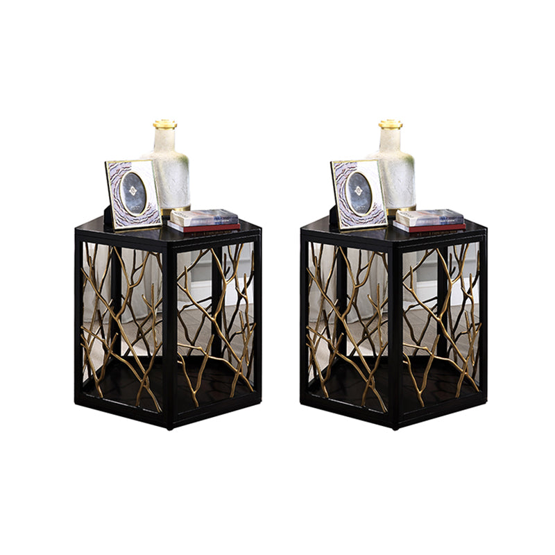 15" Wide Glam Corner Table Solid Wood Gold Accent Side Table