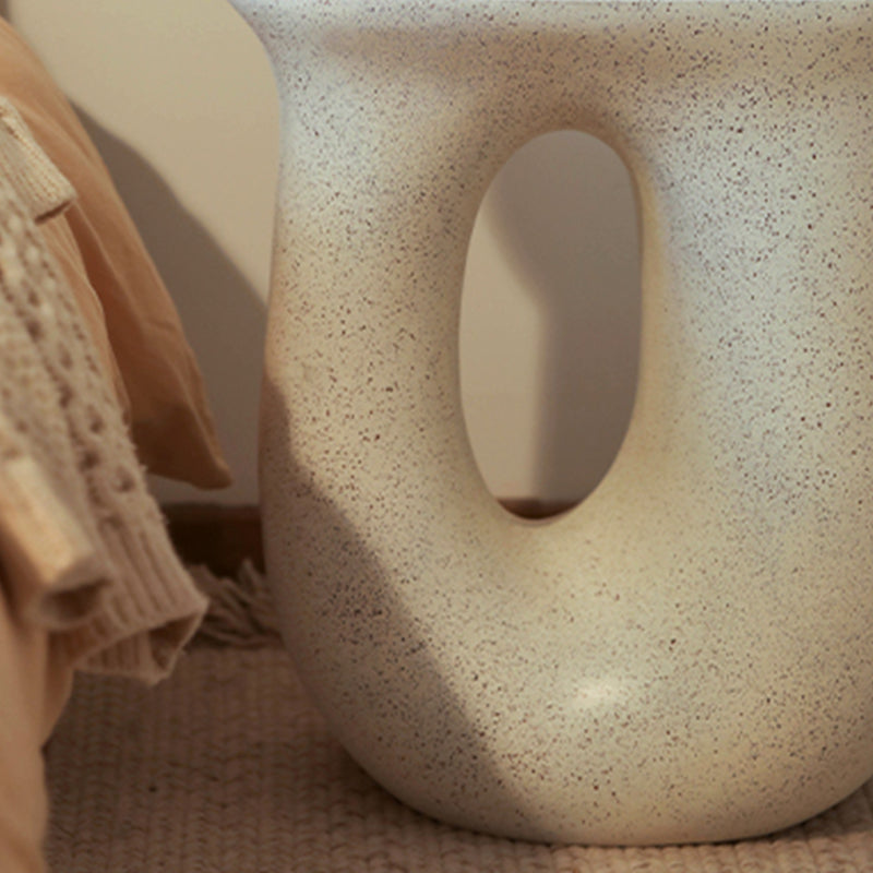 12" Wide Contemporary Corner Table White Concrete Accent Side Table