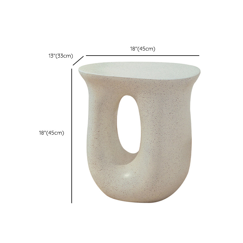 12" Wide Contemporary Corner Table White Concrete Accent Side Table
