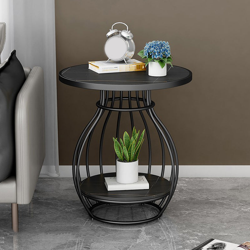 Modern Luxurious Metal Side Table Round Frame Sofa Side Accent Table