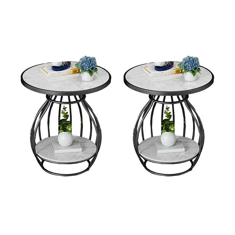 Modern Luxurious Metal Side Table Round Frame Sofa Side Accent Table