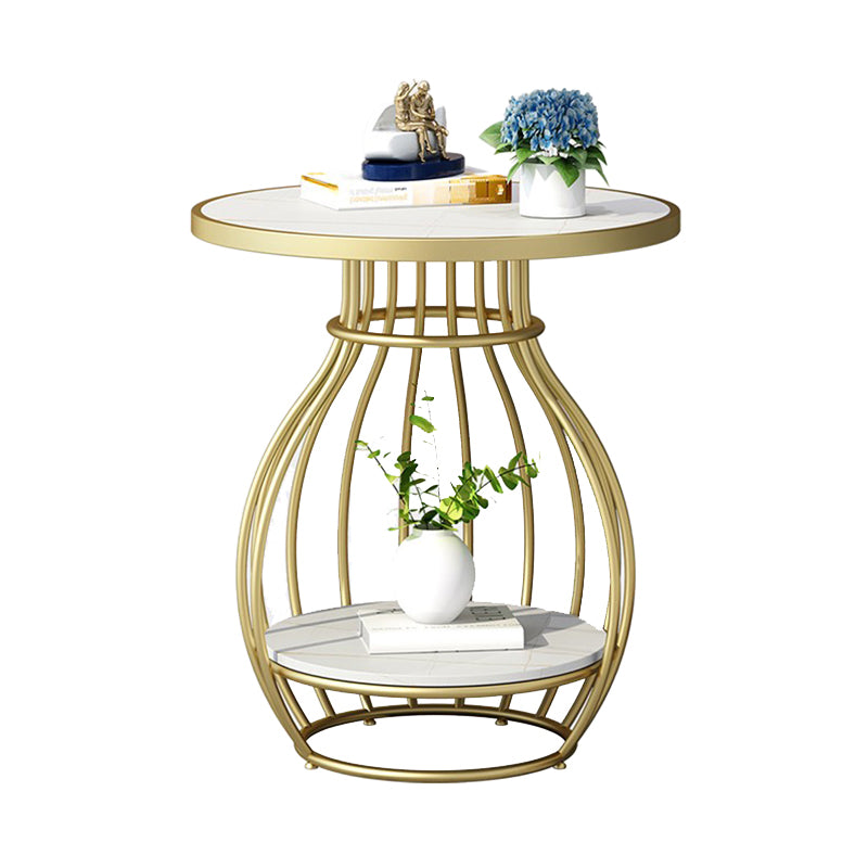 Modern Luxurious Metal Side Table Round Frame Sofa Side Accent Table