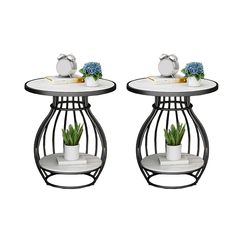 Modern Luxurious Metal Side Table Round Frame Sofa Side Accent Table