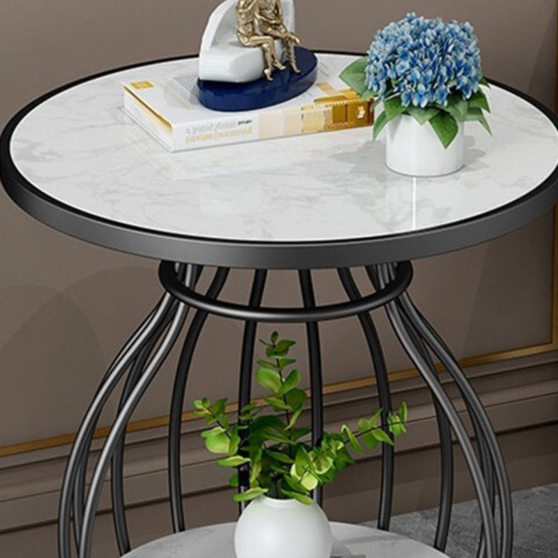 Modern Luxurious Metal Side Table Round Frame Sofa Side Accent Table